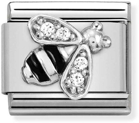 Nomination Classic Bee Sterling Silver & Steel Enamel Charm 330321/02