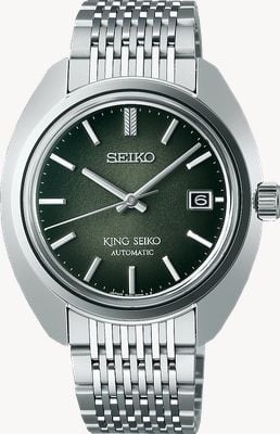 Seiko King Seiko ‘Forest Green’ 6L 1969 Re-Interpretation (39.4mm) Green Dial / Stainless Steel Bracelet SJE113J1