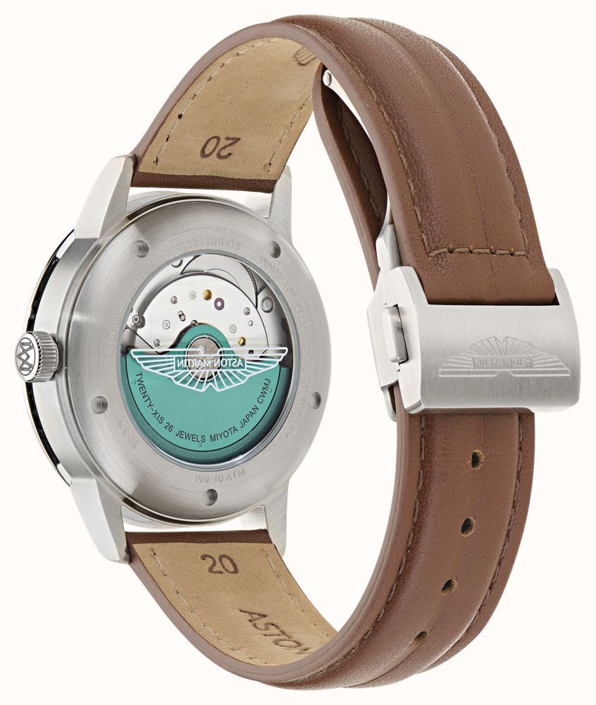 Aston Martin TS3 Timeless Power-Reserve Automatic (40mm) Black Dial / Brown Leather Strap MTTS3F602 - alternate view 3