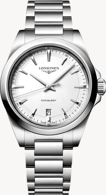LONGINES Conquest Quartz (38mm) White Sandblasted Dial / Stainless Steel Bracelet L37504126