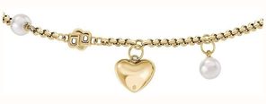 BOSS Jewellery Amara Yellow Gold PVD Crystal and Pearl Heart Bracelet 1580882 - alternate view 2