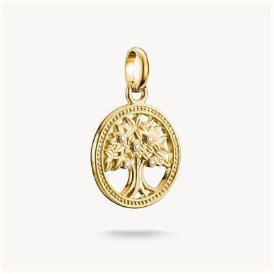 Thomas Sabo Charm pendant Tree of Love with stones Connect gold-plated CC1262-414-14