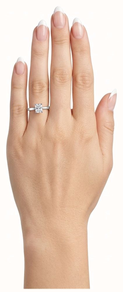 0.70ct Radiant Natural Diamond Platinum Solitaire Ring J40713 - alternate view 4