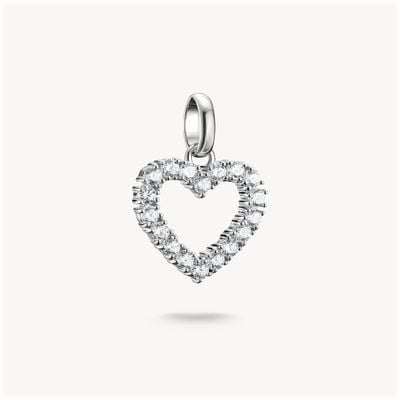 Thomas Sabo Silver Heart Charm Pendant with White Stones Connect CC1237-051-14