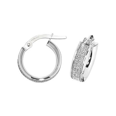 Treasure House ER1023W-10 9k White Gold Hoop Earrings 10 mm Jewellery