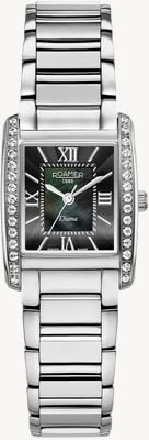 Roamer Diana Crystal Quartz (22.5mm) Black Mother-of-Pearl Dial / Stainless Steel Bracelet 869847 41 80 20