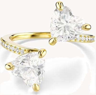 Swarovski Mesmera Open Ring Heart Cut, Pavé, White, Gold-tone Plated 5733481
