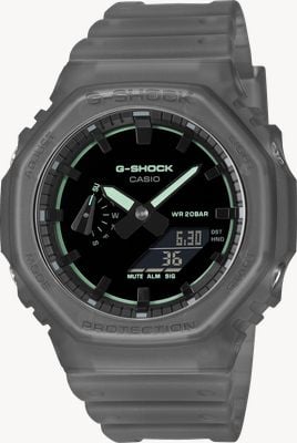 Casio G-SHOCK GA-2100 Series Dual-Display (45.4mm) Black Dial / Translucent Grey Resin Band GA-2100K-1AER