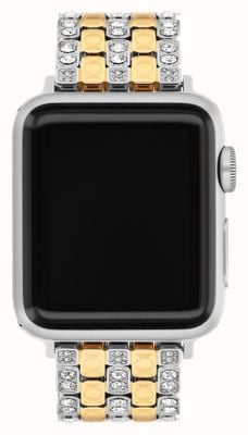 Coach Women's Apple Watch Strap (38/40/41mm) Crystal-Set Two-Tone Stainless Steel 14700314