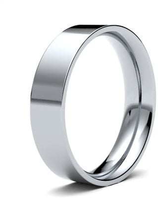 James Moore Wedding Rings | 9ct White Gold | 5mm | Medium | Flat Court | AG_5LME-9W