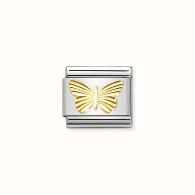 Nomination Composable Classic SYMBOLS BUTTERFLY Steel and Bonded Yellow Gold 030149/45