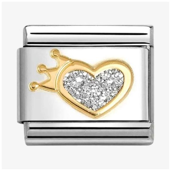 Nomination 030220/24 Classic Silver Glitter Heart Charm Jewellery