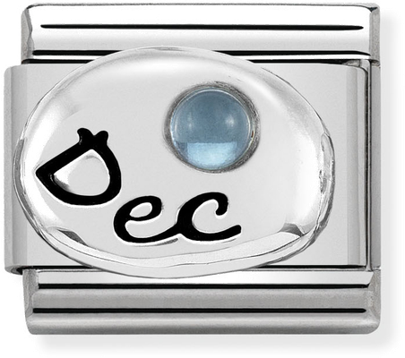 Nomination Classic December Birthstone Topaz Sterling Silver & Steel Charm 330505/12