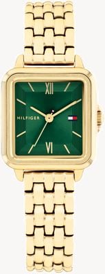 Tommy Hilfiger Mia (22.5mm) Green Dial / Gold PVD Stainless Steel Bracelet 1782858