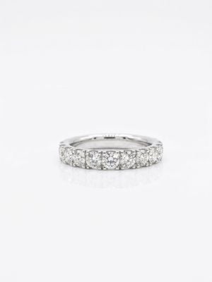 1ct Round Brilliant Cut Natural Diamonds 18ct White Gold Pavé Ring C29001E881