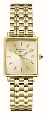Rosefield Boxy XS (22mm) Champagne Gold Dial / Gold-Plated Stainless Steel Bracelet QCGSG-Q048