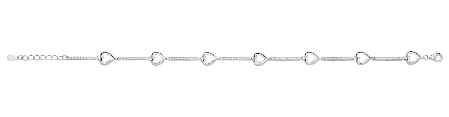 James Moore TH G2711 Sterling Silver Womens CZ Bracelet Jewellery