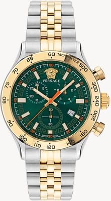 Versace HELLENYIUM CHRONO (44mm) Green Dial / Two-Tone Stainless Steel VE2U00522