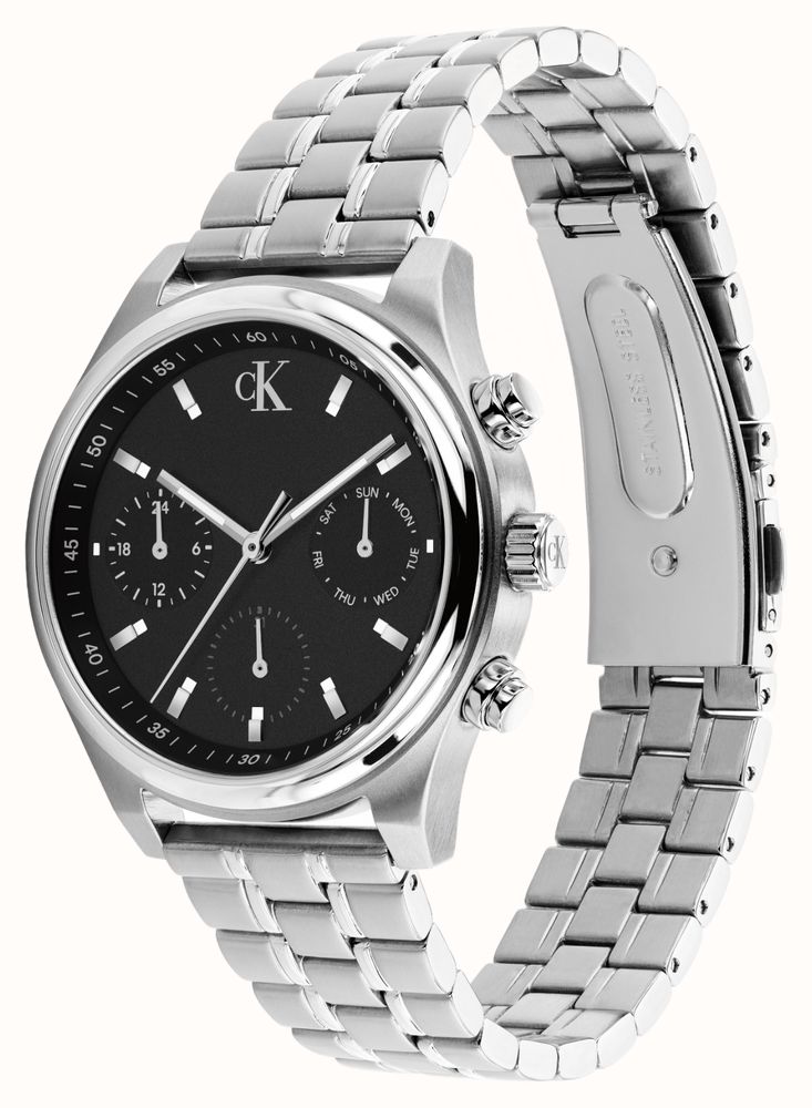 Calvin Klein Modern Vintage Multifunction Quartz (38mm) Black Dial / Stainless Steel Bracelet 25200594 - alternate view 2