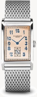 Duckworth Prestex Centenary (24mm) Salmon Pink Dial / Steel Mesh Bracelet D803-07-ST