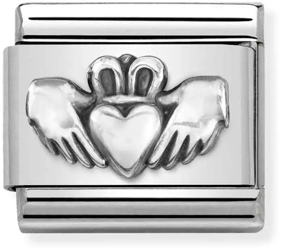 Nomination Classic Claddagh Oxidised & Steel Charm 330101/53
