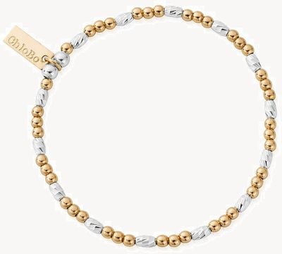 ChloBo Gold and Silver Mixed Metal Dainty Sparkle Bracelet GMBDSP