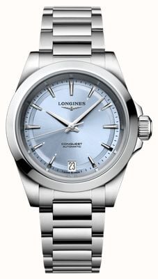 LONGINES Conquest Automatic (34mm) Pastel-Blue Sunray Dial / Stainless Steel Bracelet L34304926