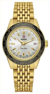 RADO Captain Cook Over-Pole Limited Edition (39mm) Silver Sunray Dial / Gold PVD Bracelet + Leather Strap R32193018