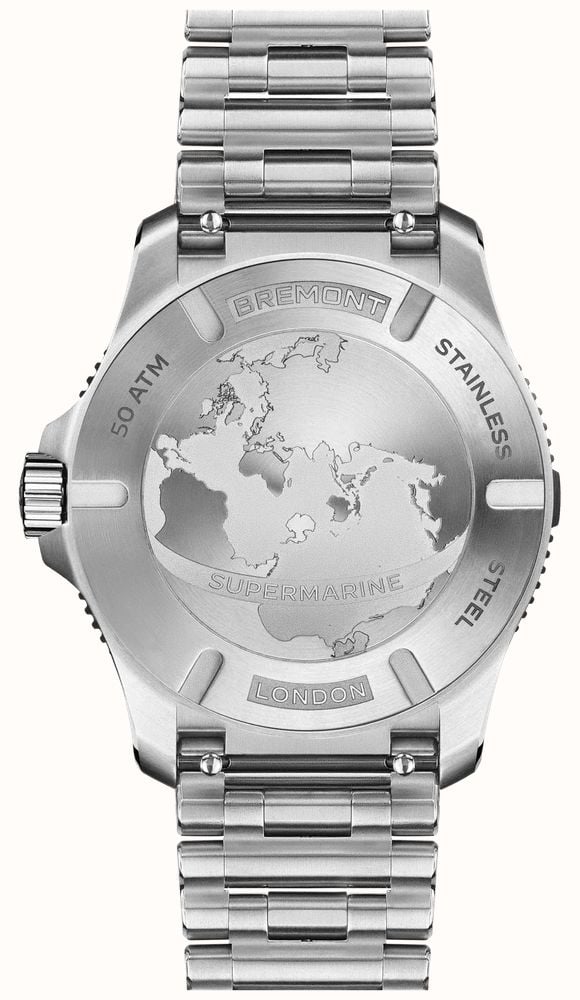 Bremont Supermarine 500M Automatic (43mm) Black 3D Wave Pattern Dial / Stainless Steel Bracelet SM43-DT-SS-BK-B - alternate view 2