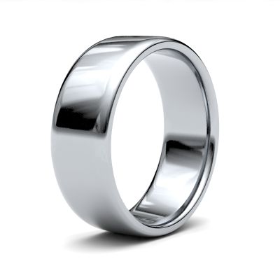 James Moore Wedding Rings | 18ct White Gold | 7mm | Light | Soft Court | AG_7GLS-18W