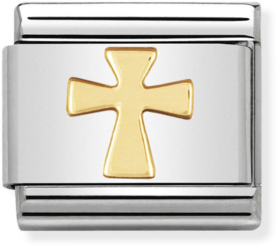 Nomination Classic Cross 18ct Gold & Steel Charm 030105/01