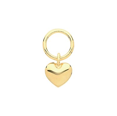 James Moore TH EPN003 9ct Yellow Gold Heart Earring Charm Jewellery