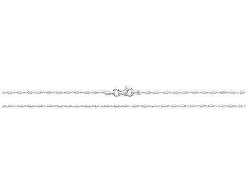 James Moore TH G1300/18 Silver Diamond Cut Tube Chain 18 Jewellery
