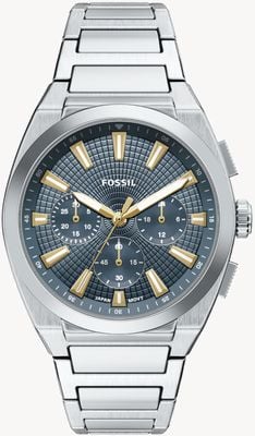 Fossil Everett Chronograph (44mm) Blue Dial / Stainless Steel Bracelet FS6154