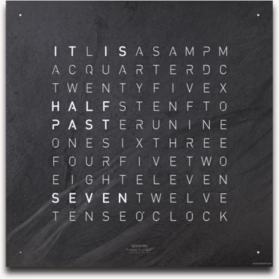 QLOCKTWO EARTH 45 CREATOR'S EDITION METAMORPHITE (English) - RAL 9005 Black QT4ENMM-UK BLACK