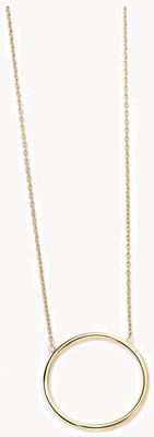 Elements Gold 9k Yellow Gold Open Circle Necklace 43cm GN224