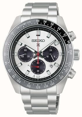 Seiko Prospex Speedtimer “Racing” Solar Chronograph (41.4mm) Silver Tone Dial / Stainless Steel Bracelet HBJ001P1