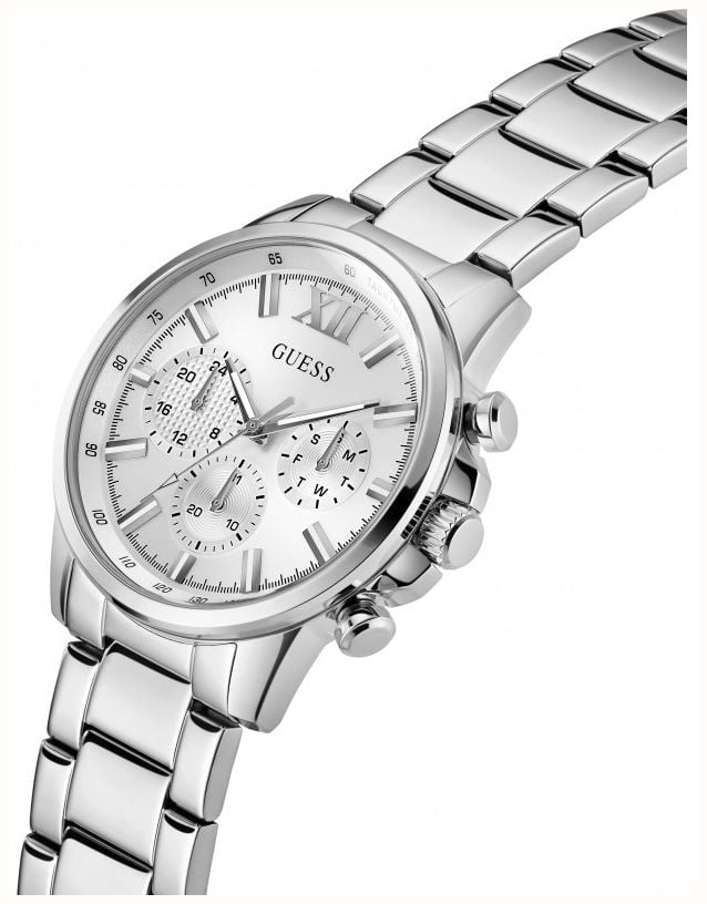 Guess Men's Walker Silver-Tone Sunray Dial Silver-Tone Stainless Steel Bracelet GW0900G6 - alternate view 5