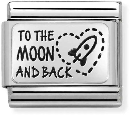 Nomination Classic To the Moon & Back Oxidised Sterling Silver & Steel Charm 330111/39