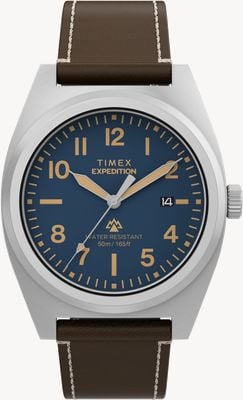 Timex Expedition Capstone (39mm) Blue Dial / Brown Eco-Friendly Leather Strap TW2Y30600