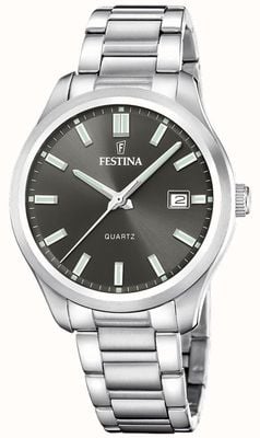 Festina Classic Quartz (42mm) Black Dial / Stainless Steel Bracelet F20736/5
