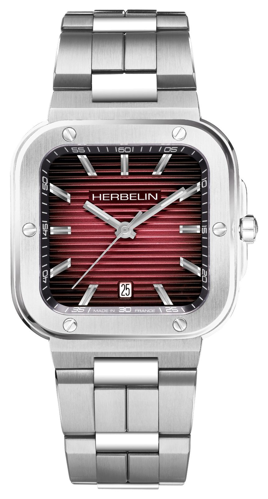 Herbelin 12246B18 Cap Camarat Red Gradient Rectangular Dial Watch