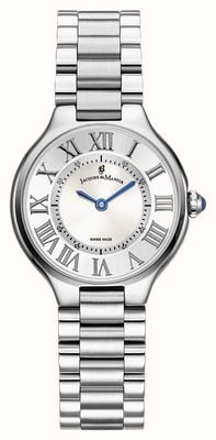 Jacques Du Manoir Celine Two-Hand Quartz (29mm) Silver Sunray Dial / Stainless Steel Bracelet JWL06001