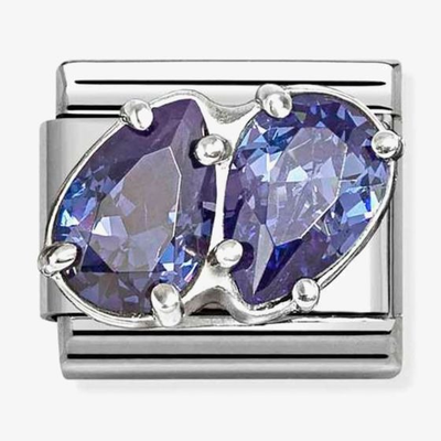 Nomination Classic Dark Blue Double Drop Cubic Zirconia Charm 330329/13