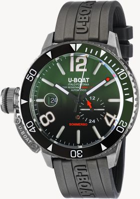 U-Boat Sommerso Ghiera Ceramica (46mm) Green Gradient Dial / Black Vulcanised Rubber Strap 9520