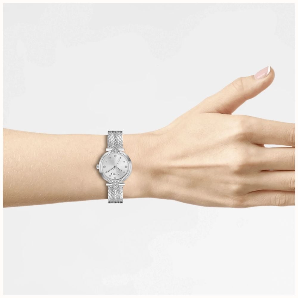 Guess Womens Louisa Silver-Tone Sunray Dial Silver-Tone Mesh Bracelet GW1086L1 - alternate view 5
