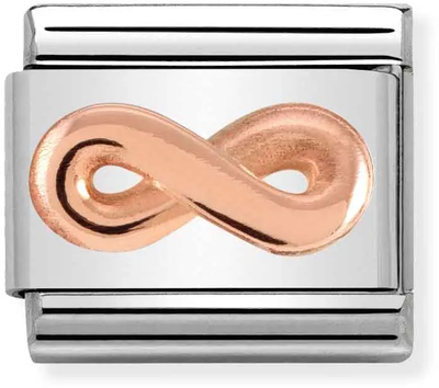 Nomination Classic Infinity 9ct Rose Gold & Steel Charm 430106/03