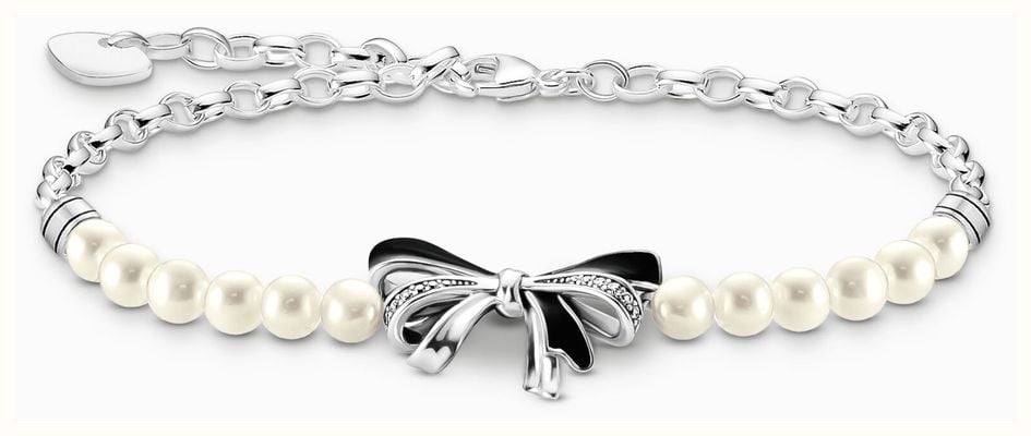 Thomas Sabo Lovely Romance Bow Bracelet Freshwater Pearls Sterling Silver A2171-167-11-L19V