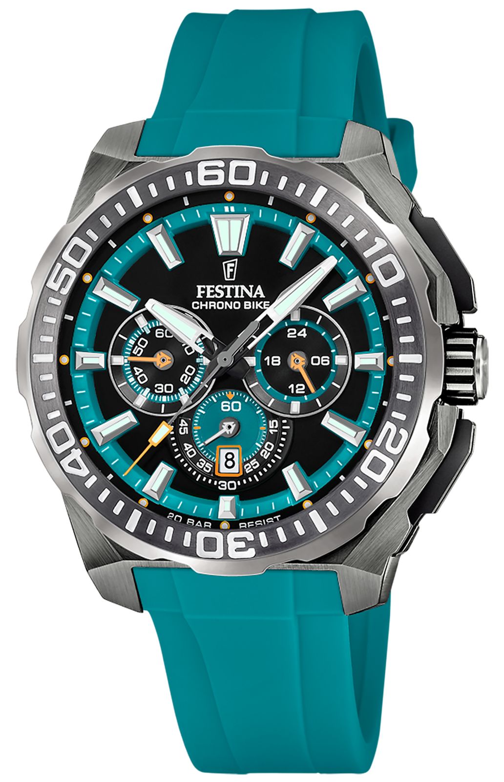 Festina F20725/6 Chrono Bike 2025 (45.5mm) Turquoise & Black Watch