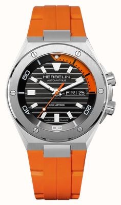 Herbelin Cap Camart Diver Automatic (42mm) Black Dial / Orange FKM Rubber Strap 1745A14CMD